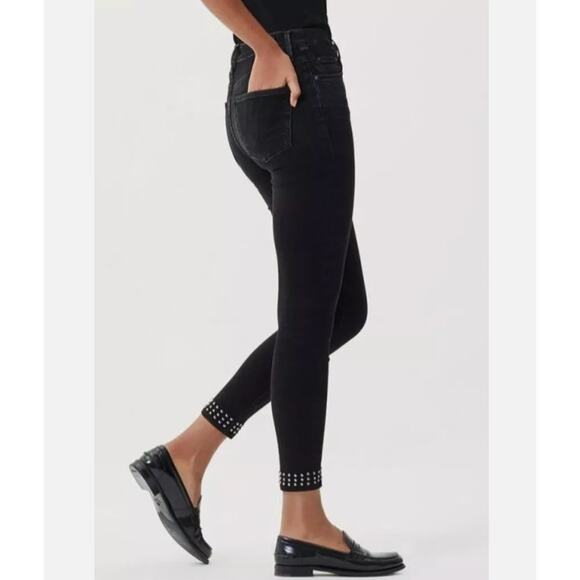 Citizens of Humanity Rocket High RIse Skinny Ankle Studded Jeans Size 25 - Picture 1 of 16